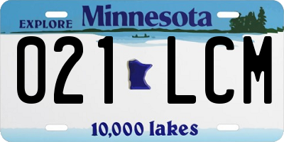 MN license plate 021LCM