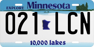 MN license plate 021LCN