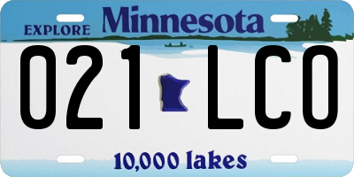 MN license plate 021LCO