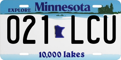 MN license plate 021LCU