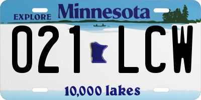 MN license plate 021LCW