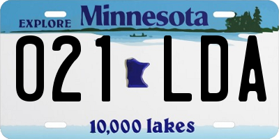 MN license plate 021LDA