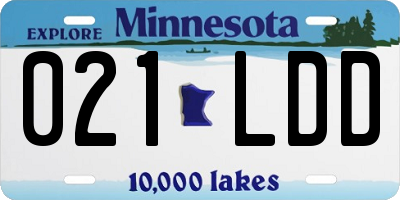 MN license plate 021LDD
