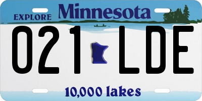MN license plate 021LDE