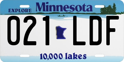 MN license plate 021LDF