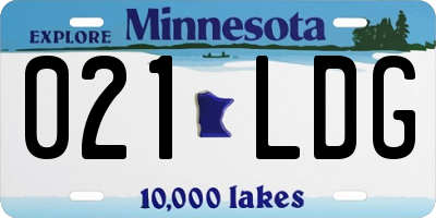 MN license plate 021LDG