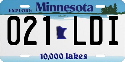 MN license plate 021LDI