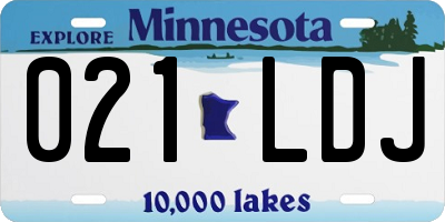 MN license plate 021LDJ