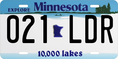 MN license plate 021LDR