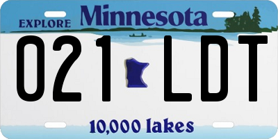 MN license plate 021LDT