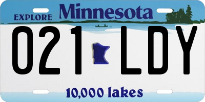 MN license plate 021LDY