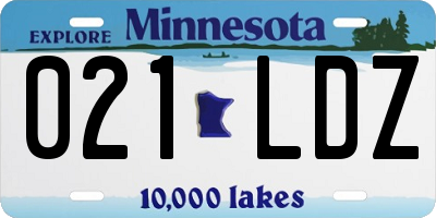 MN license plate 021LDZ