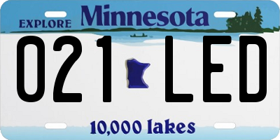 MN license plate 021LED