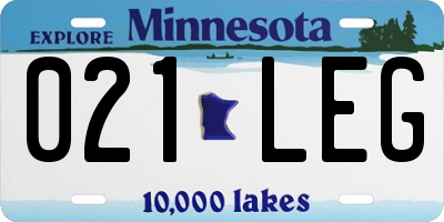 MN license plate 021LEG
