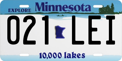 MN license plate 021LEI