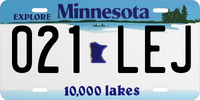 MN license plate 021LEJ