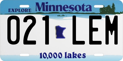 MN license plate 021LEM