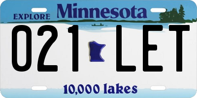 MN license plate 021LET