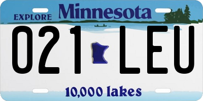 MN license plate 021LEU