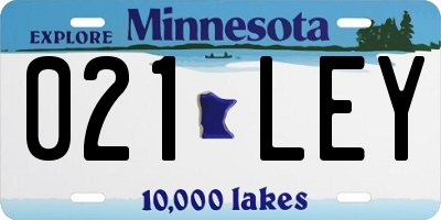 MN license plate 021LEY