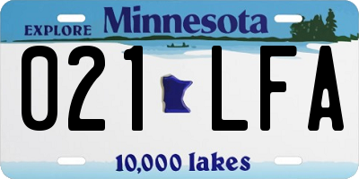 MN license plate 021LFA