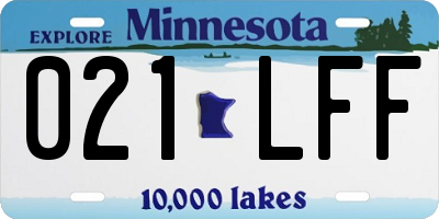 MN license plate 021LFF