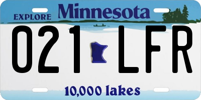 MN license plate 021LFR