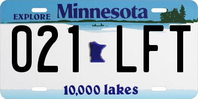 MN license plate 021LFT
