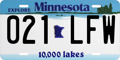 MN license plate 021LFW