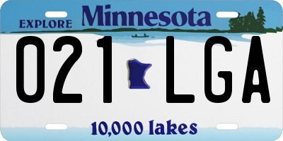MN license plate 021LGA