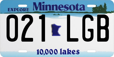 MN license plate 021LGB