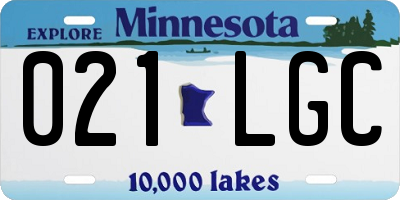 MN license plate 021LGC
