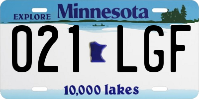 MN license plate 021LGF
