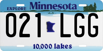 MN license plate 021LGG
