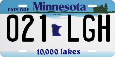 MN license plate 021LGH