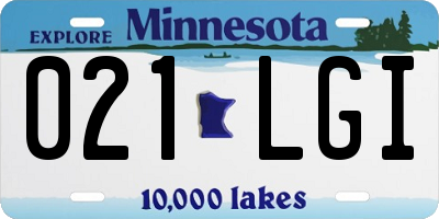 MN license plate 021LGI