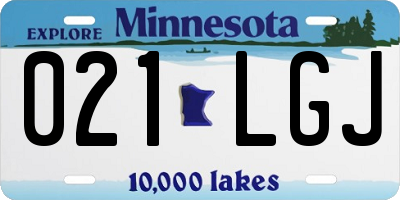 MN license plate 021LGJ