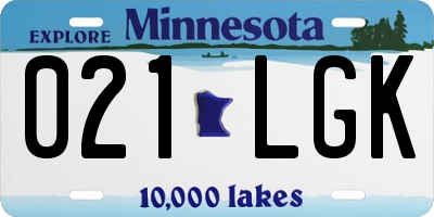 MN license plate 021LGK