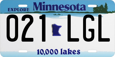 MN license plate 021LGL
