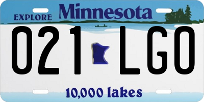MN license plate 021LGO
