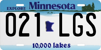 MN license plate 021LGS