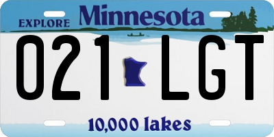 MN license plate 021LGT