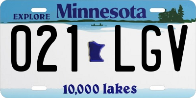MN license plate 021LGV