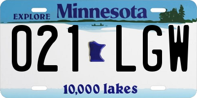 MN license plate 021LGW