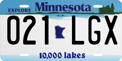 MN license plate 021LGX