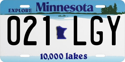 MN license plate 021LGY