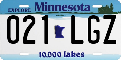 MN license plate 021LGZ