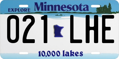 MN license plate 021LHE