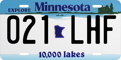 MN license plate 021LHF