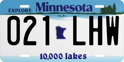 MN license plate 021LHW